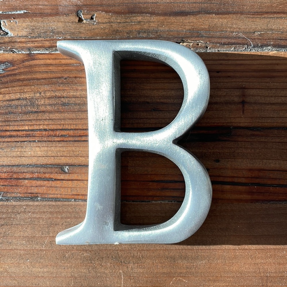 Silver Metal Decorative Letter “B” Home Decor
